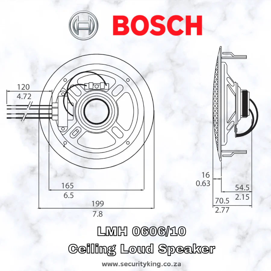 Bosch Ceiling Loudspeaker - 6W Metal with clamps - Image 3
