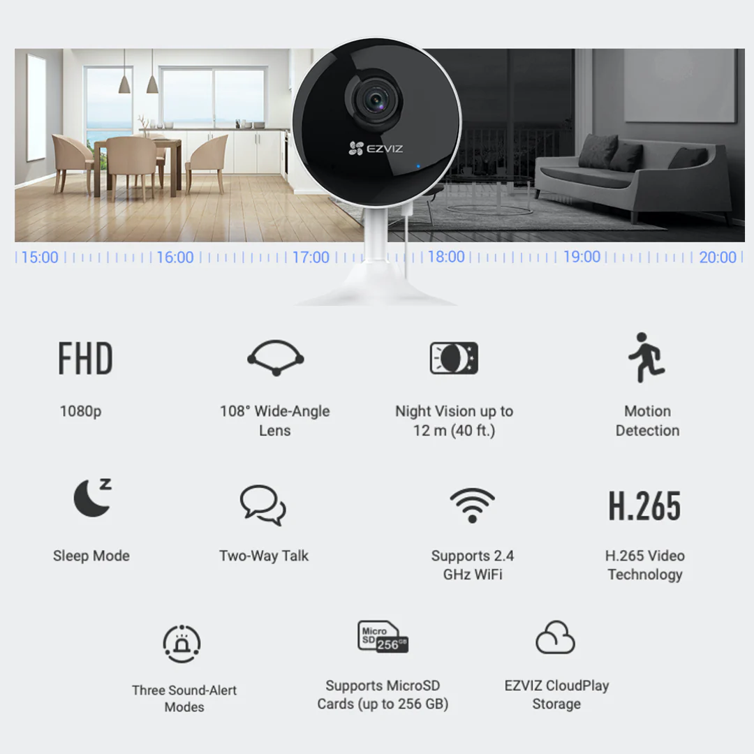 EZVIZ C1C-B 1080p Full HD WiFi IP Camera - Image 3