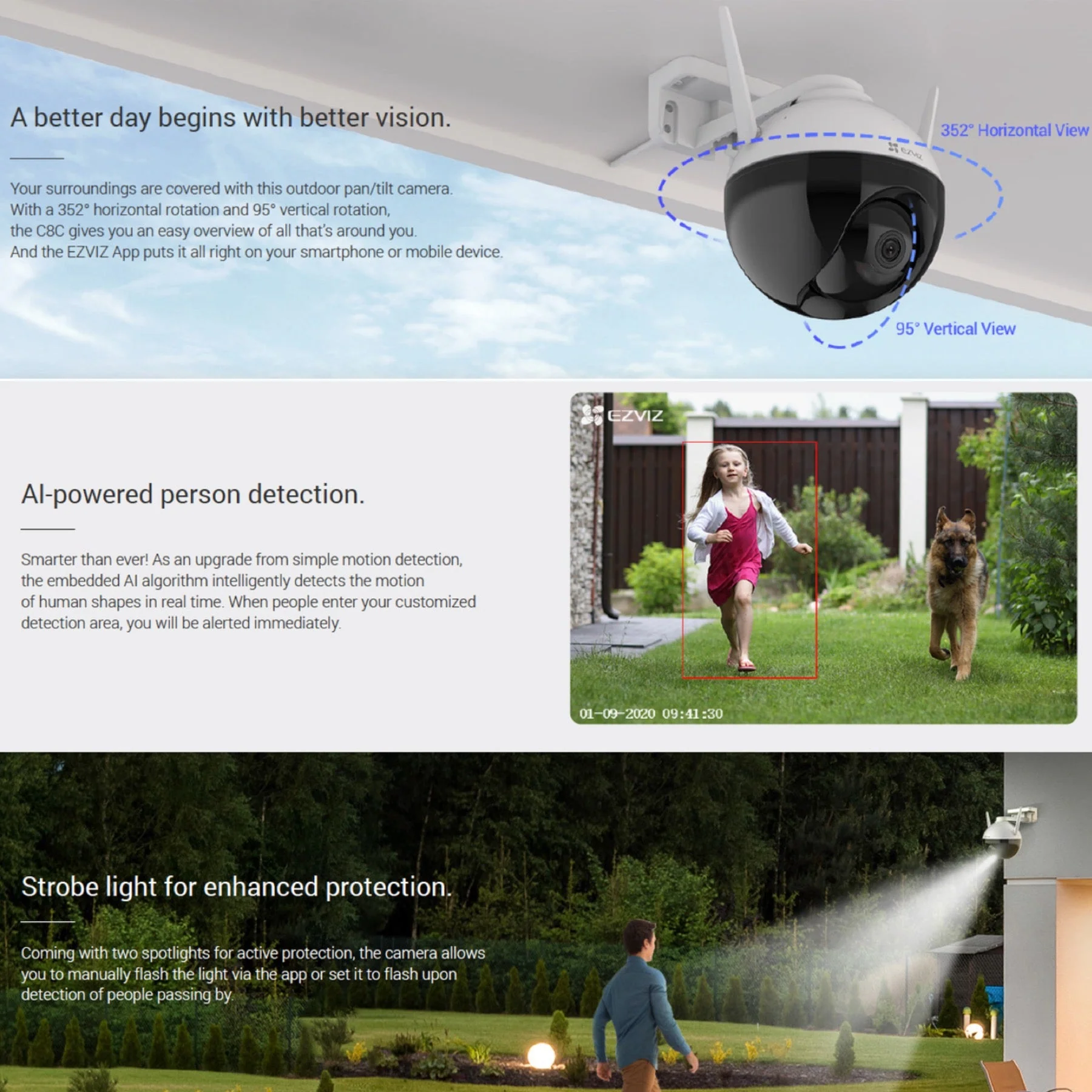 EZVIZ C8C Full HD Outdoor Pan/Tilt Security WiFi Camera - Image 4