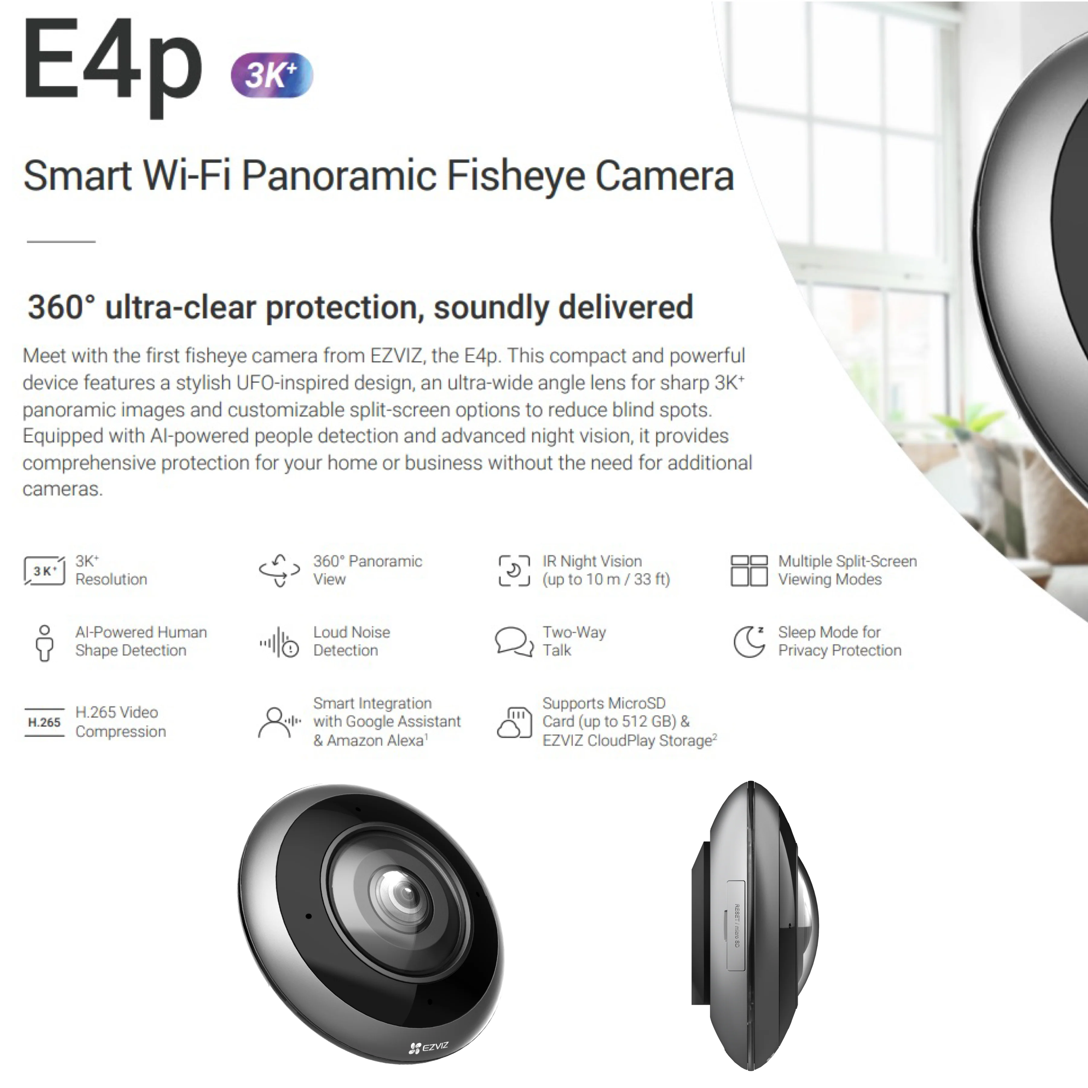EZVIZ E4p 6mp Panoramic Fisheye Camera - Image 2