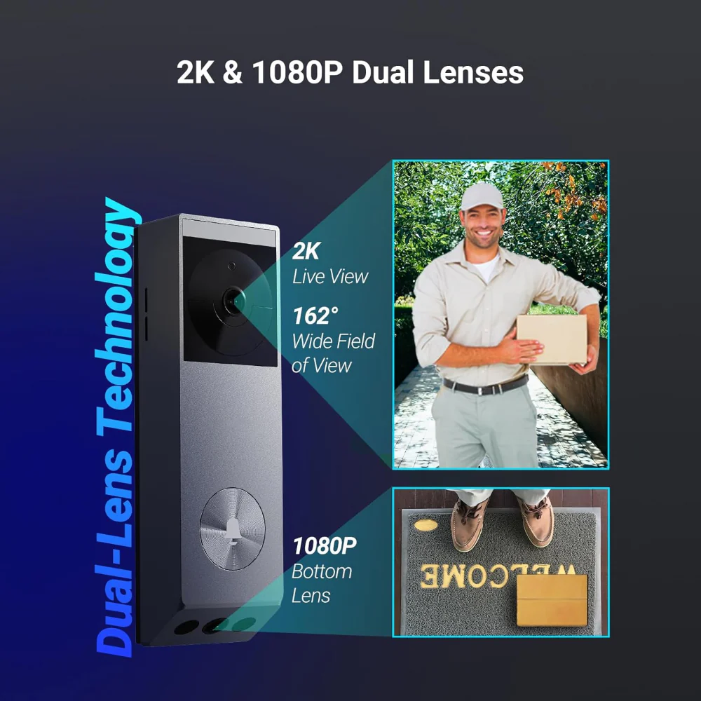 EZVIZ EP3X Pro Wireless Video Doorbell with Solar Panel and Surveillance Camera - Image 2