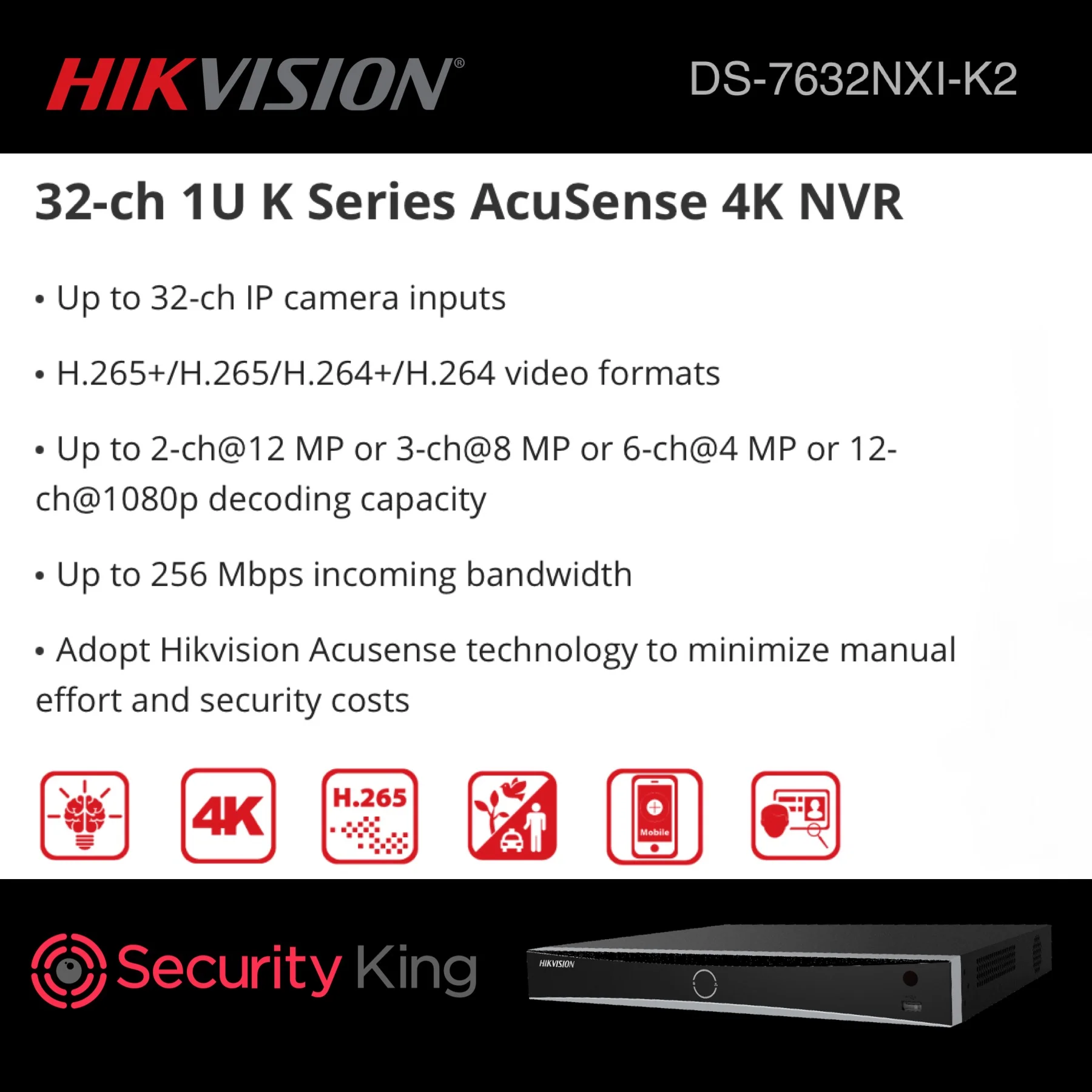 Hikvision 32 Channel AcuSense 4K NVR - Image 2