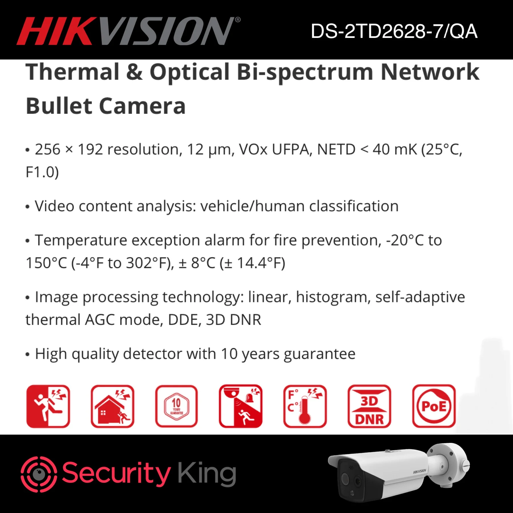 Hikvision Thermal & Optical Bi-spectrum Network Bullet Camera - Image 2