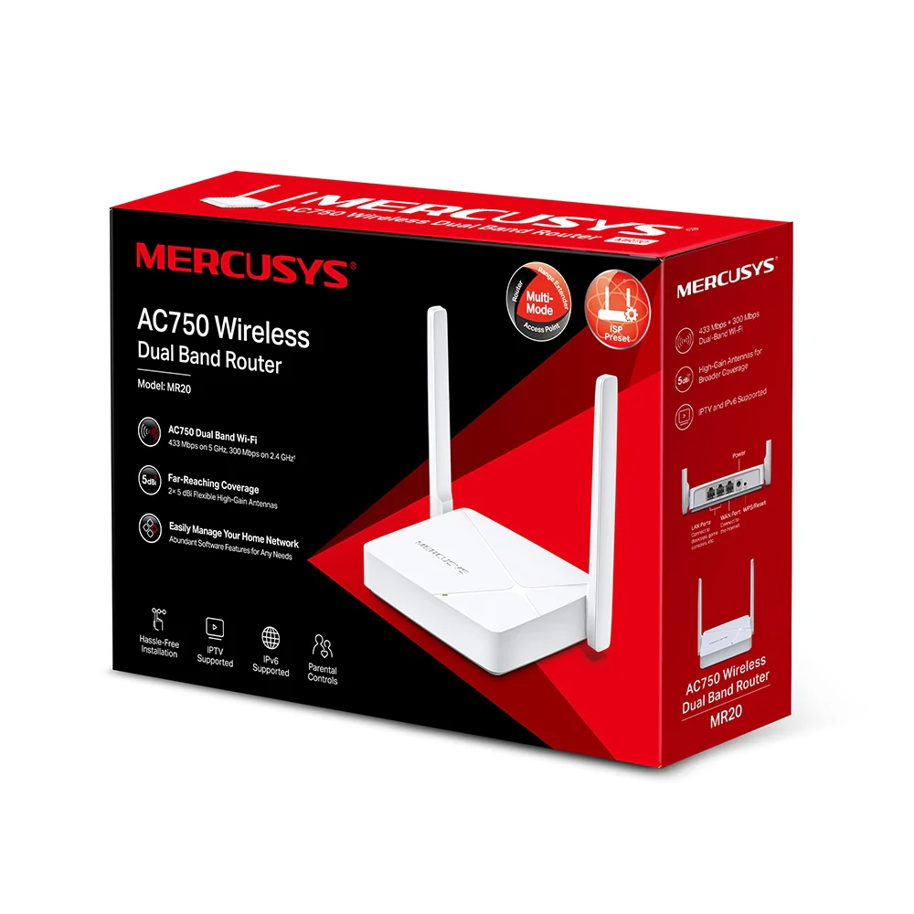 Mercusys MR20 AC750 Wireless Dual Band Router - Image 9