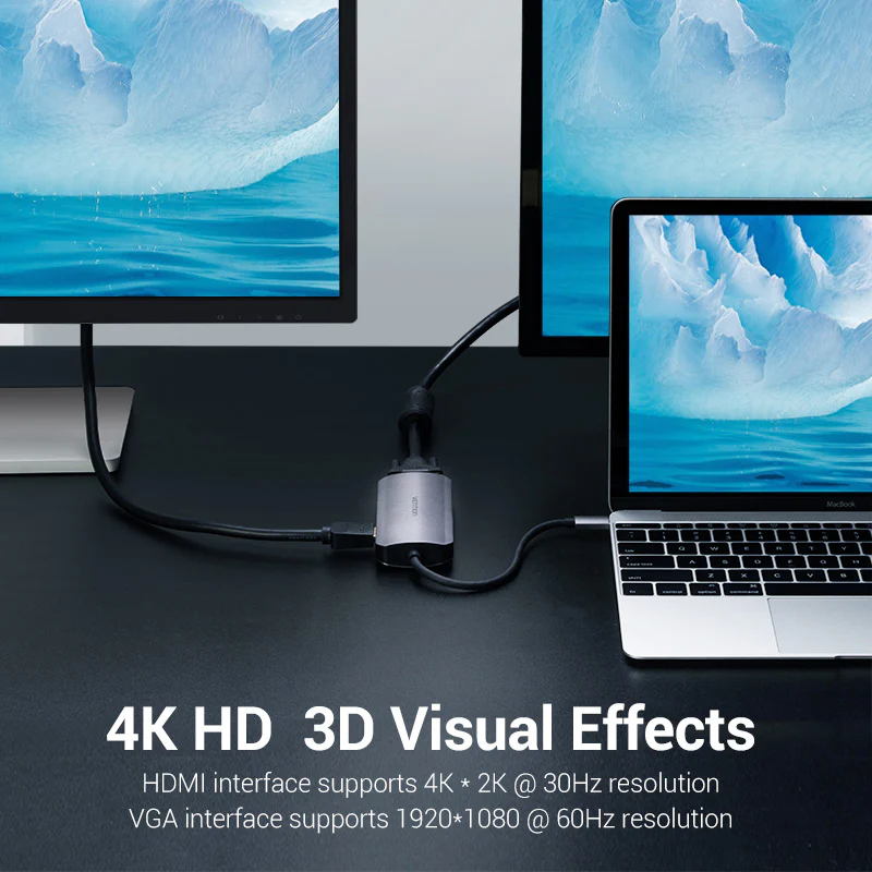 Vention Multi-Function Type-C to HDMI/VGA / USB3.0 - Image 3